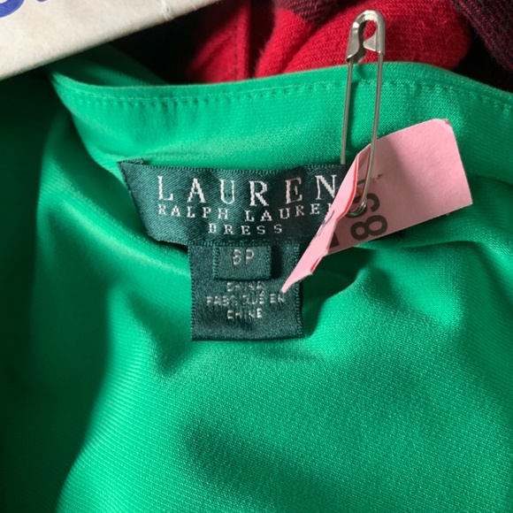 Ralph Lauren Green dress with short sleeves- Petite - Picture 2 of 3